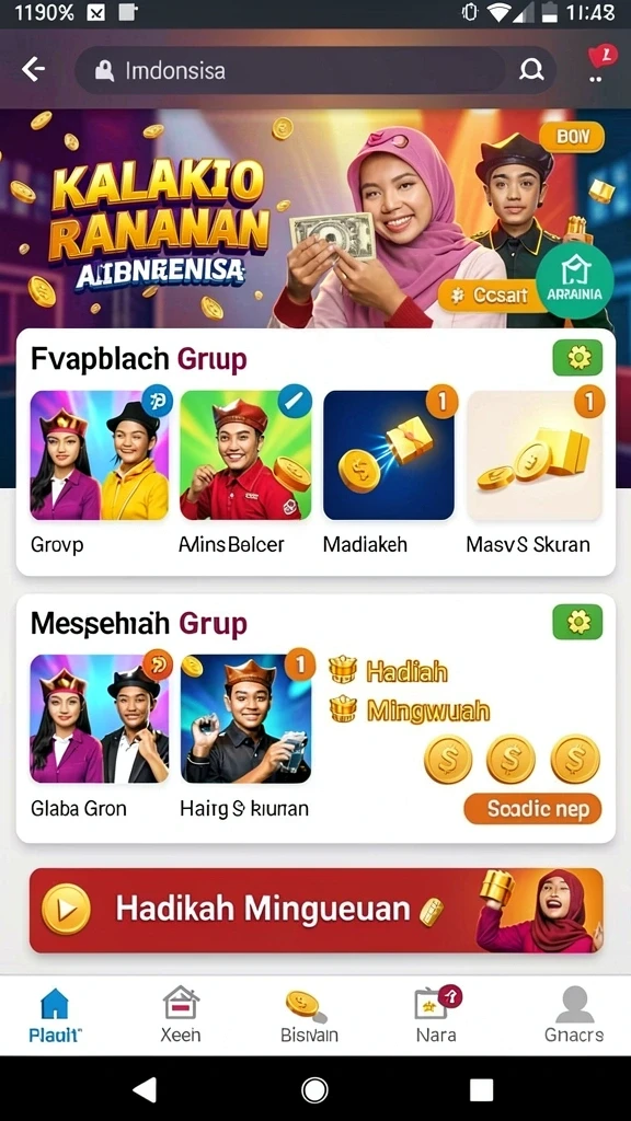 Tampilan awal game dengan menu yang menarik.