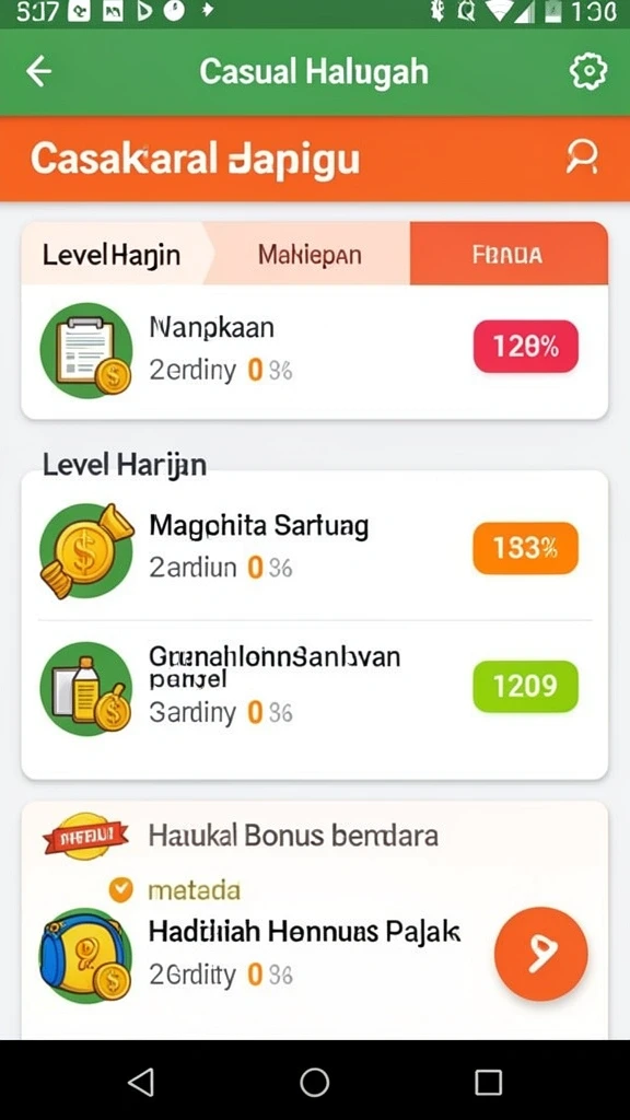Tangkapan layar dari menu interaktif yang menyenangkan.