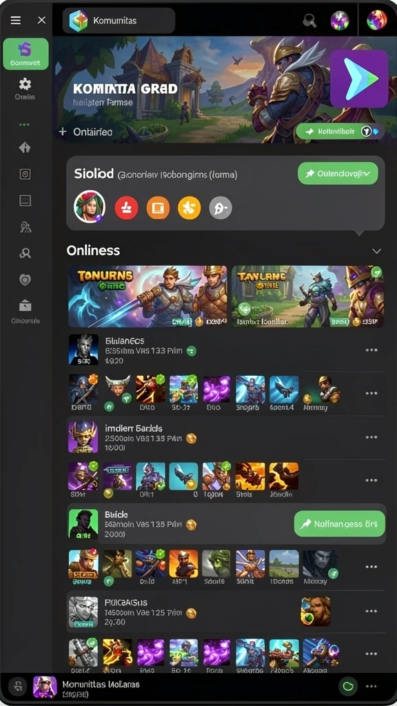 Fitur chat untuk berinteraksi dengan pemain lain.