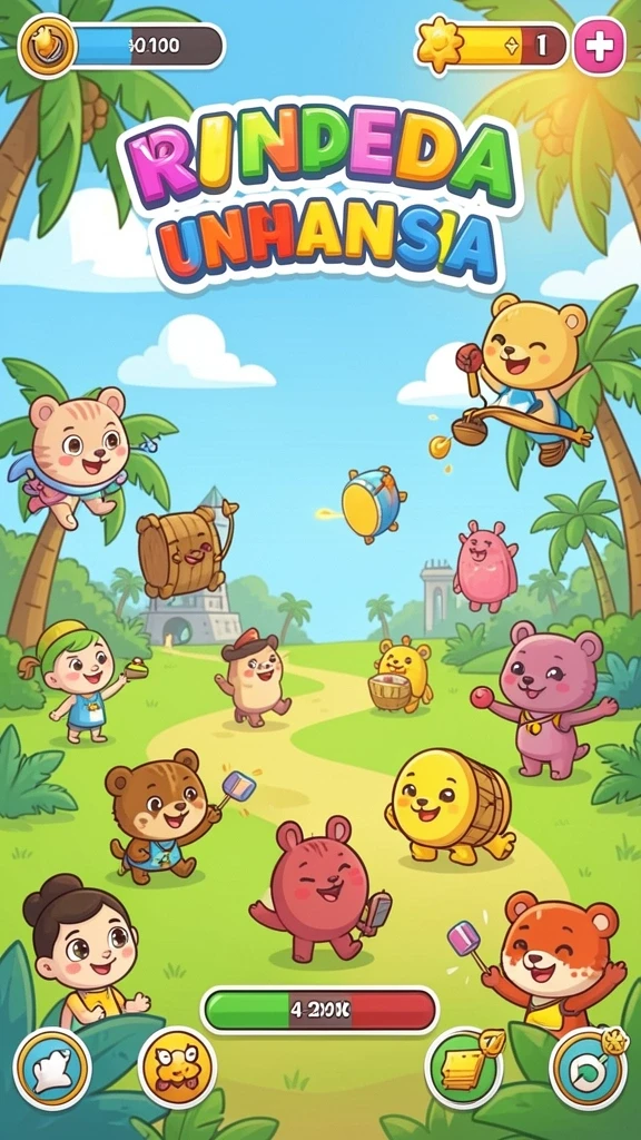 Screenshot menampilkan antarmuka utama game yang user-friendly.